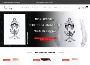 How papierxcrayon.fr looks like on a tablet such as an iPad.