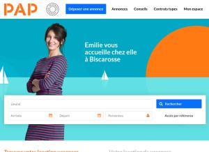 How papvacances.fr looks like on a tablet such as an iPad.