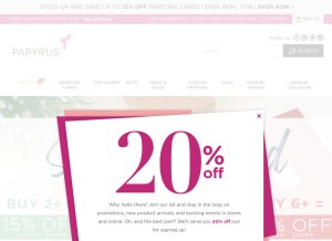 How papyrusonline.com looks like on a tablet such as an iPad.