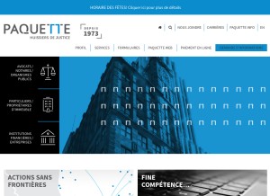 How paquette.ca looks like on a tablet such as an iPad.
