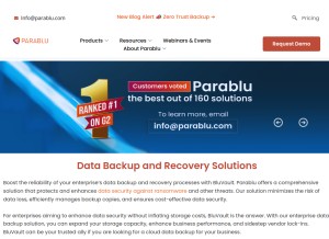 How parablu.com looks like on a tablet such as an iPad.