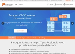How paragon-software.com looks like on a tablet such as an iPad.