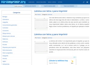 How paraimprimir.org looks like on a tablet such as an iPad.