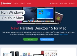 How parallels.com looks like on a tablet such as an iPad.