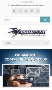 How paramountcommunication.com looks like on a mobile device such as an iPhone.