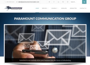How paramountcommunication.com looks like on a tablet such as an iPad.