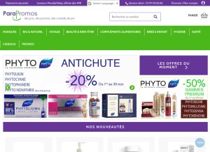 How parapromos.com looks like on a tablet such as an iPad.