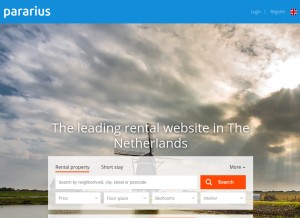 How pararius.com looks like on a tablet such as an iPad.
