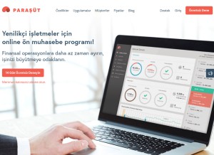 How parasut.com looks like on a tablet such as an iPad.