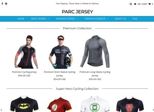 How parcjersey.com looks like on a tablet such as an iPad.