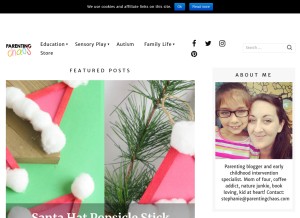 How parentingchaos.com looks like on a tablet such as an iPad.