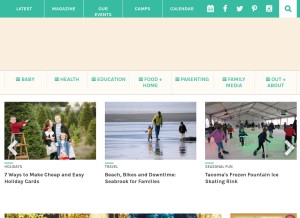 How parentmap.com looks like on a tablet such as an iPad.