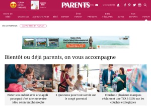 How parents.fr looks like on a tablet such as an iPad.
