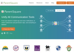 How parentsquare.com looks like on a tablet such as an iPad.