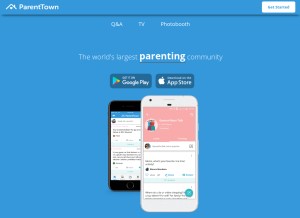 How parenttown.com looks like on a tablet such as an iPad.