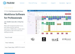 How parim.co looks like on a tablet such as an iPad.
