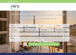 How paris-demenageurs.com looks like on a tablet such as an iPad.