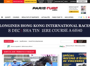 How paris-turf.com looks like on a tablet such as an iPad.