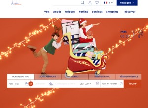 How parisaeroport.fr looks like on a tablet such as an iPad.