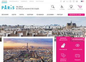 How parisinfo.com looks like on a tablet such as an iPad.