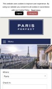 How parisperfect.com looks like on a mobile device such as an iPhone.