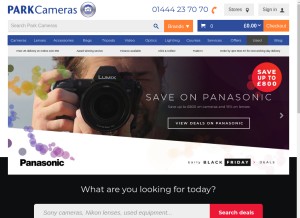 How parkcameras.com looks like on a tablet such as an iPad.