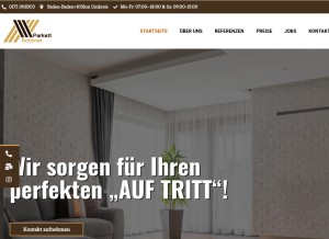 How parkettschoener.de looks like on a tablet such as an iPad.