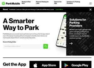 How parkmobile.io looks like on a tablet such as an iPad.