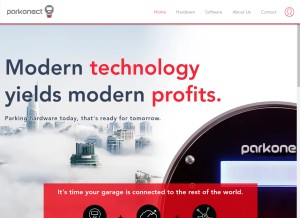 How parkonect.com looks like on a tablet such as an iPad.