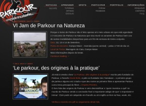 How parkour.pt looks like on a tablet such as an iPad.