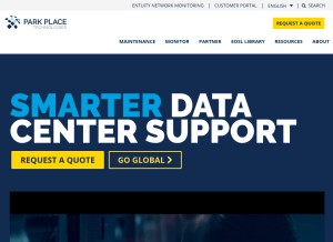 How parkplacetech.com looks like on a tablet such as an iPad.