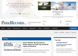How parkrecord.com looks like on a tablet such as an iPad.