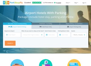 How parksleepfly.com looks like on a tablet such as an iPad.
