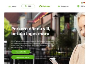 How parkster.se looks like on a tablet such as an iPad.