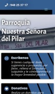How parroquiadelpilarpamplona.es looks like on a mobile device such as an iPhone.