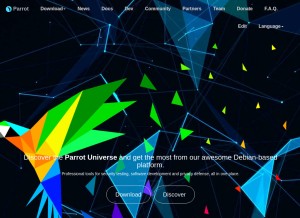 How parrotsec.org looks like on a tablet such as an iPad.