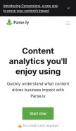 How parsely.com looks like on a mobile device such as an iPhone.