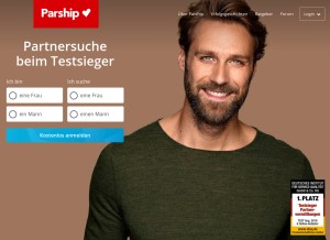 How parship.de looks like on a tablet such as an iPad.