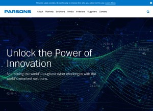 How parsons.com looks like on a tablet such as an iPad.