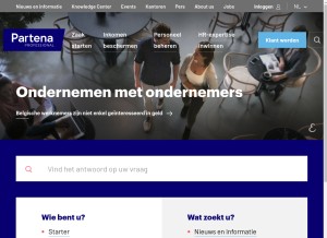 How partena-professional.be looks like on a tablet such as an iPad.