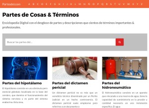How partesdel.com looks like on a tablet such as an iPad.