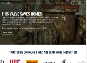 How particle.io looks like on a tablet such as an iPad.