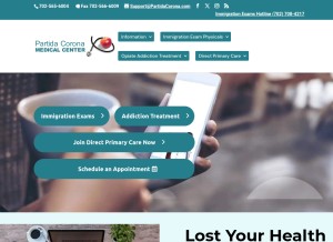 How partidacorona.com looks like on a tablet such as an iPad.