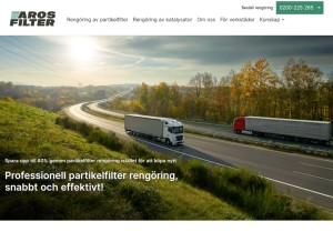 How partikelfilterrengoring.nu looks like on a tablet such as an iPad.