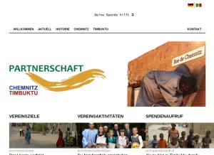 How partnerschaft-chemnitz-timbuktu.de looks like on a tablet such as an iPad.