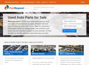 How partrequest.com looks like on a tablet such as an iPad.
