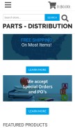 How parts-distribution.com looks like on a mobile device such as an iPhone.