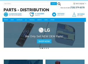 How parts-distribution.com looks like on a tablet such as an iPad.