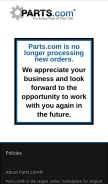 How parts.com looks like on a mobile device such as an iPhone.
