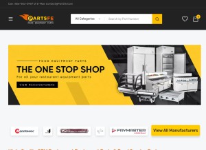 How partsfe.com looks like on a tablet such as an iPad.